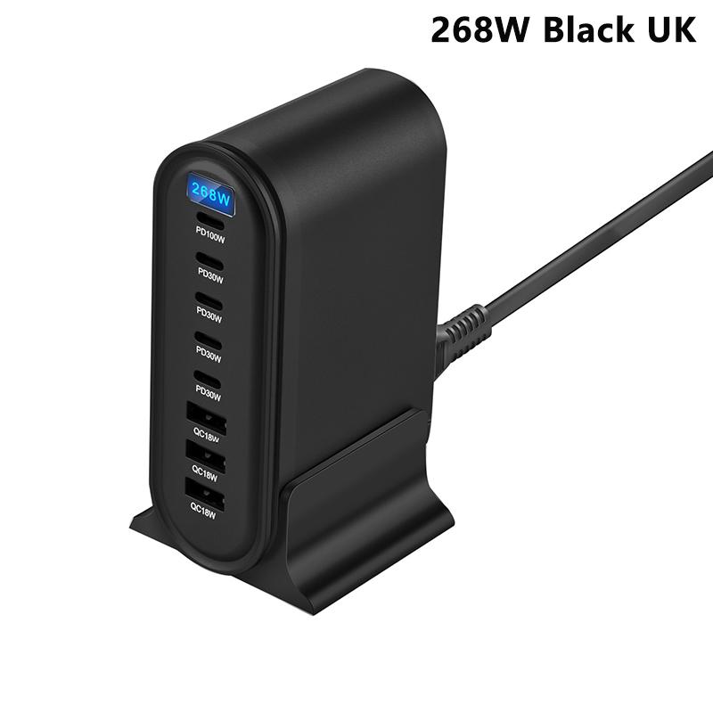 600W Gan Charger Hub Multi Ports Qc Pd Usb Type C Fast Charging Station Adapter For Iphone 16/15 Ipad Macbook Laptop Tablet