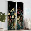 Set Of 2 Versatile Polyester Transparent Curtains Home Decoration Colorful Flowers Use Bedrooms Living Rooms Made Room Window Treatment