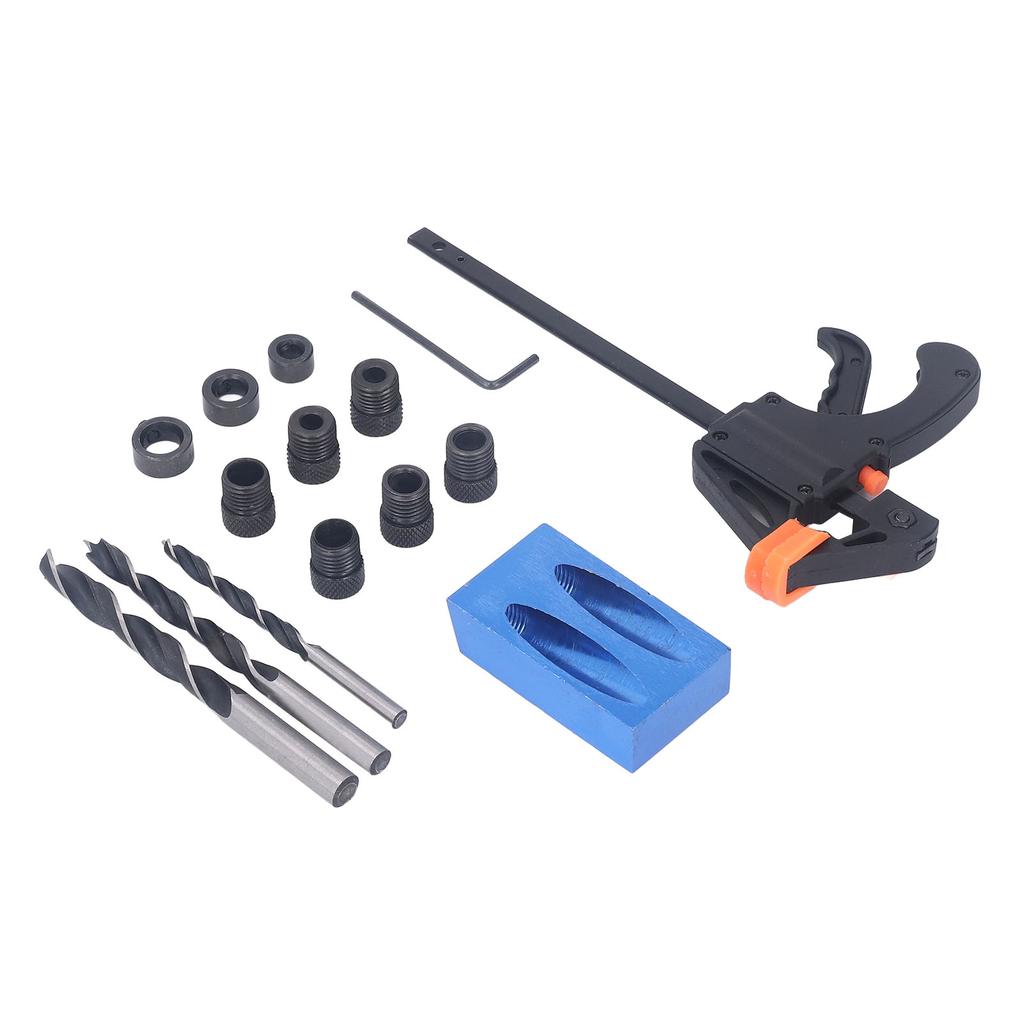 15 Stück Taschenlochbohrlehre 15 Grad Aluminiumlegierung Schräglochbohrwerkzeug für Holzbearbeitung