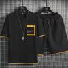 2023 Men's Summer Casual Sports Two-Piece Set: Short-Sleeve T-Shirt & Hong Kong Style Shorts