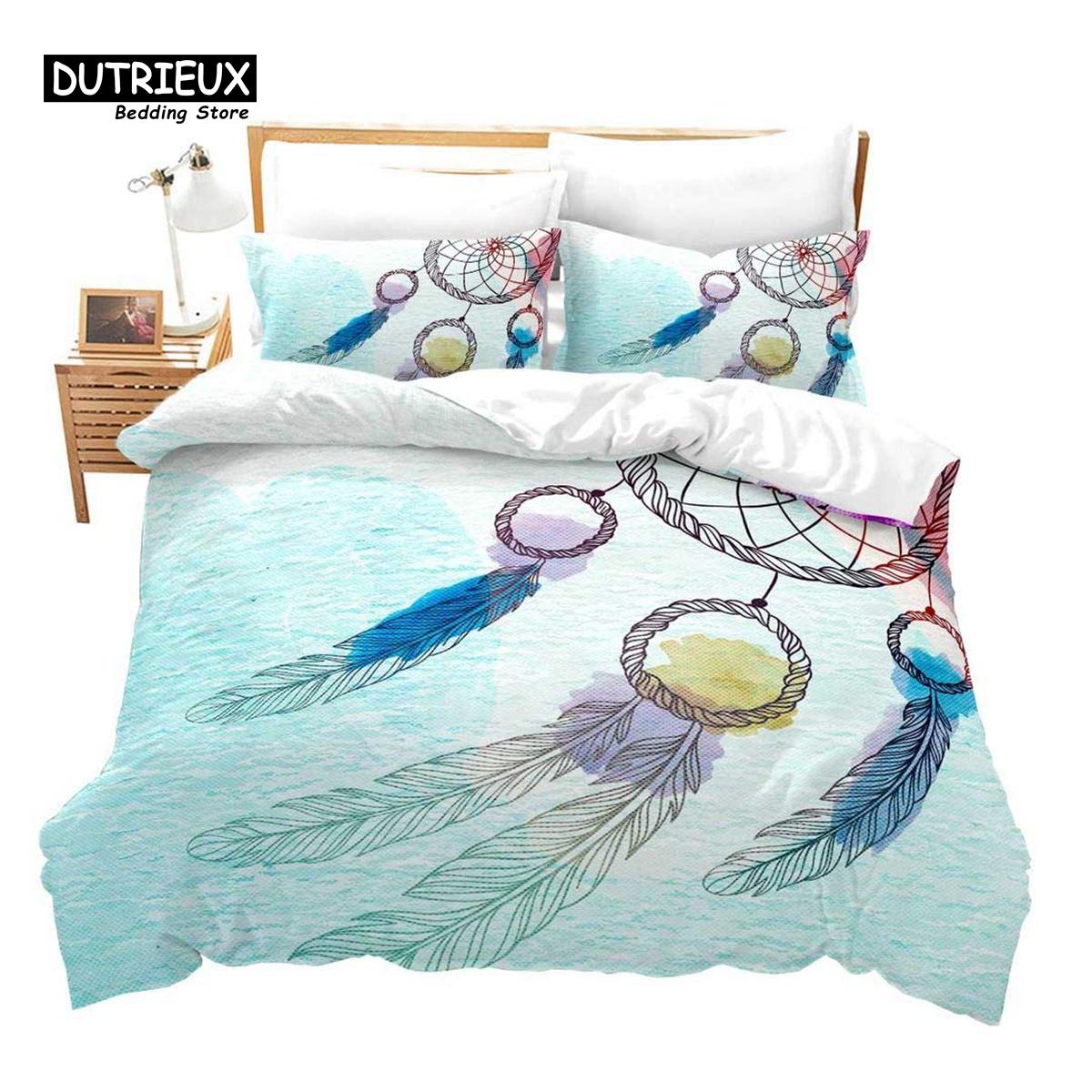 

Cartoon Dreamcatcher Duvet Cover Set, 3pcs Bedding Set, Soft Comfortable Breathable Duvet Cover, For Bedroom Guest Room Decor EU single(135x200cm)