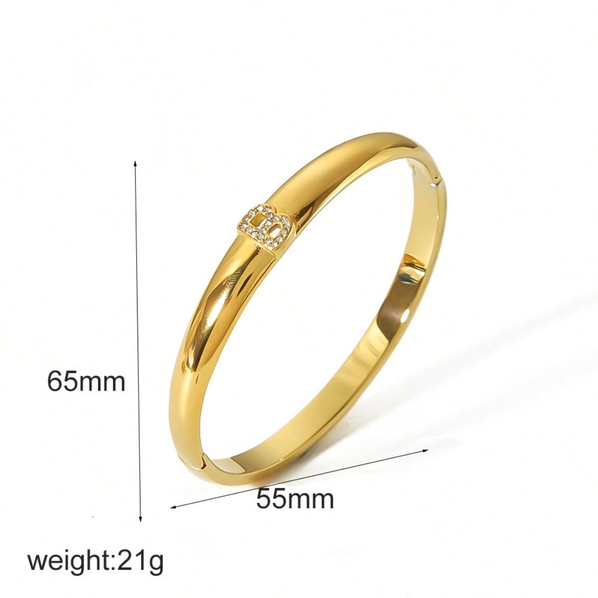 

1 Pc Unique High-End Rhinestone Embellished Stainless Steel English Letter Bracelet, Won t Fade, Women Daily Zircon