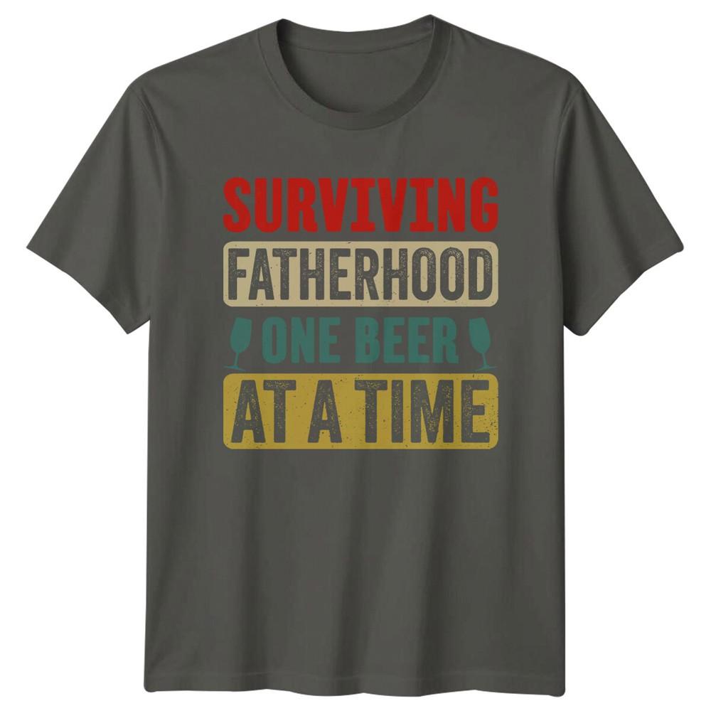Surviving Fatherhood One Beer At A Time Funny Dad TShirt f S
