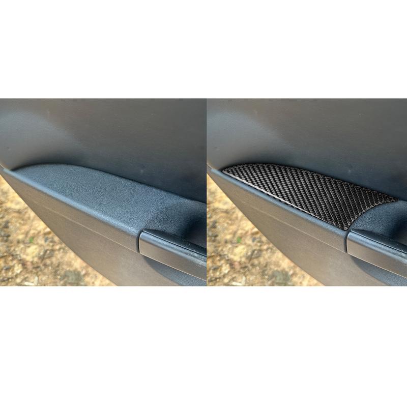 For SEAT Leon MK2 1P Cupra FR 2005—2012 Inner Door Armrest Panel Interior Cover Trim / 3K Carbon Fiber+ Resin / 3mm Anti-Scratch