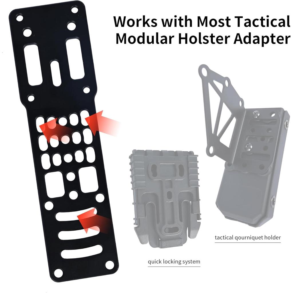Tactical QLS Holster Adapter Base Quick Release Buckle Kit, Quick Pull Drop Leg Holster Platform Gear