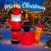 7.2FT LED Inflatable Xmas Yard Decor Santa Penguin Gingerbread Man Set Christma Home Decoration Ornament Toy Gifts Holiday Decor