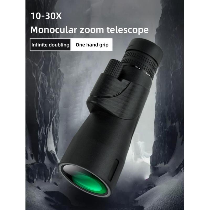 Outdoor Equipment 10-30x50 Powerful Monocular Longng Range Zoom Pocket Spotting Telescope Eyeglass BAK4 HD Handheld Optic