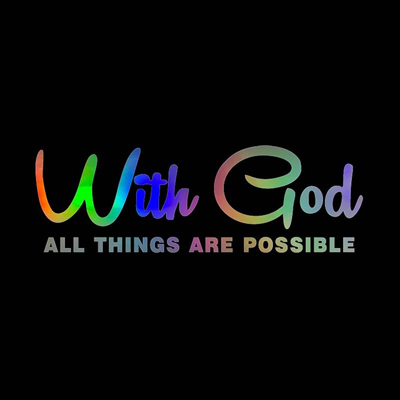 Mit Gott sind alle Dinge möglich Autoaufkleber Wasserdichter Vinylaufkleber Autozubehör Dekoration