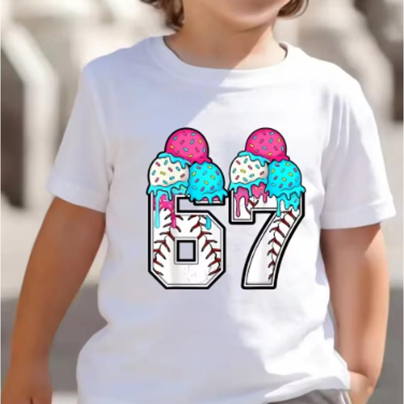 Kids 67 Themed Colorful Print TShirt Soft Cotton Fabric Breathable and Comfortable Ideal for Toddlers and Childrendf0382