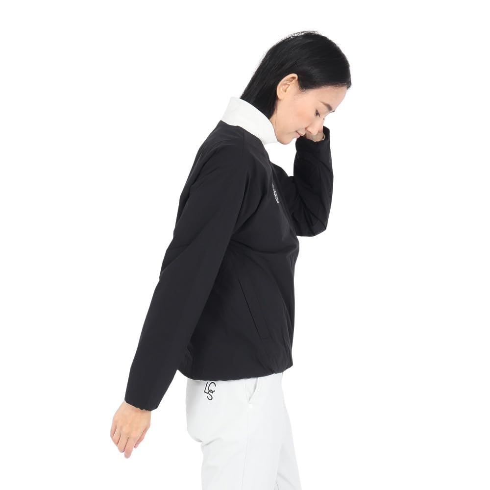 Coq Sportif Outerwear Collarless Blouson Windproof Heat Navi Cold Protection Golf LG4FWB01L BK00 L [Le Golf] [Stretch Forcer] Women's (Black)