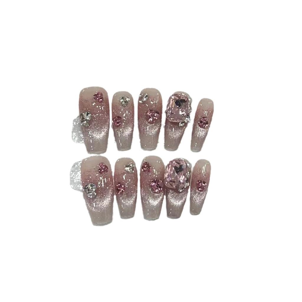 New Purely Hand-wearing Nail Tablets French Cat Eye Fake Nail Patch