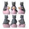 Waterplay Series Pvc Cartoon Duck Kitten Small Landscape Figurines For Home Office Decor