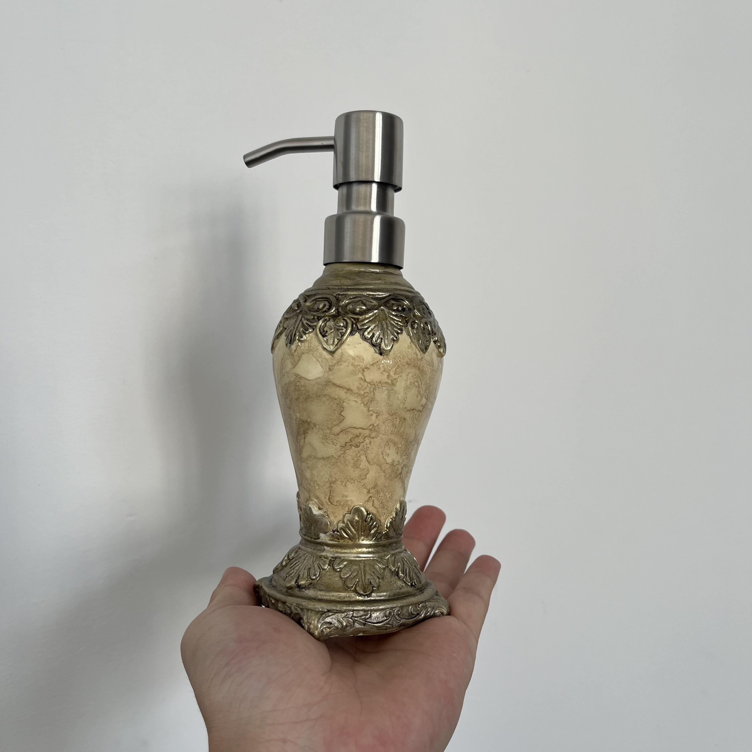 

Vintage Agate Color Soap Dispenser Refillable Resin Liquid Soap Dispenser Kitchen Hand Sanitizer Bottle Bathroom Accessories 300ml