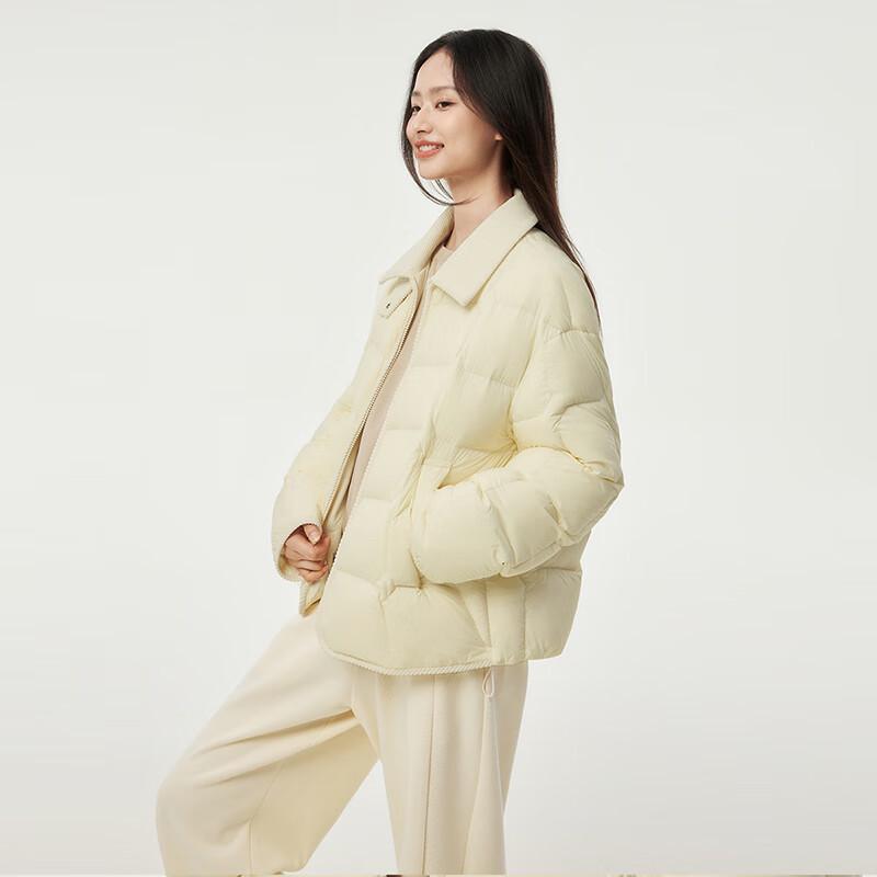 Tambor Women's Lightweight Short Down Shirt Jacket with Lapel Collar