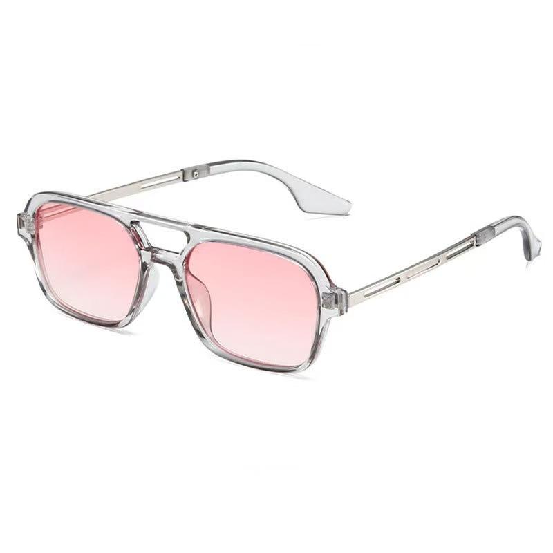 Double-bridge Frame Double-bridge Sunglasses for Women Outdoor UV400 Protection Sun Glasses Men's Retro Square Driving Goggles