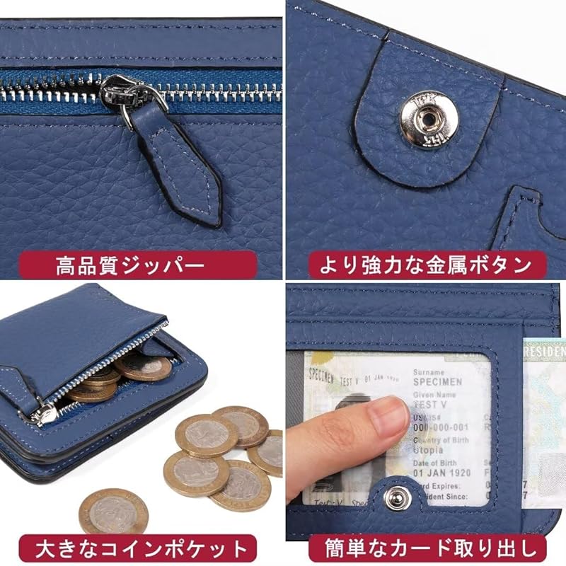 [GADIEMKENSD] Damen Bifold Kartenetui Herren Kompakte und leichte Faltgeldbörse Dünne Mini-Geldbörse Süße Geldscheinklammer Münzleder-Geldbörse RFID-Blockierung Reise