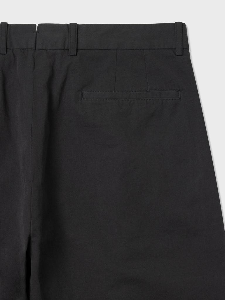 ATELIER DELDIO Cotton Linen Pleated Pants (Ink Black)