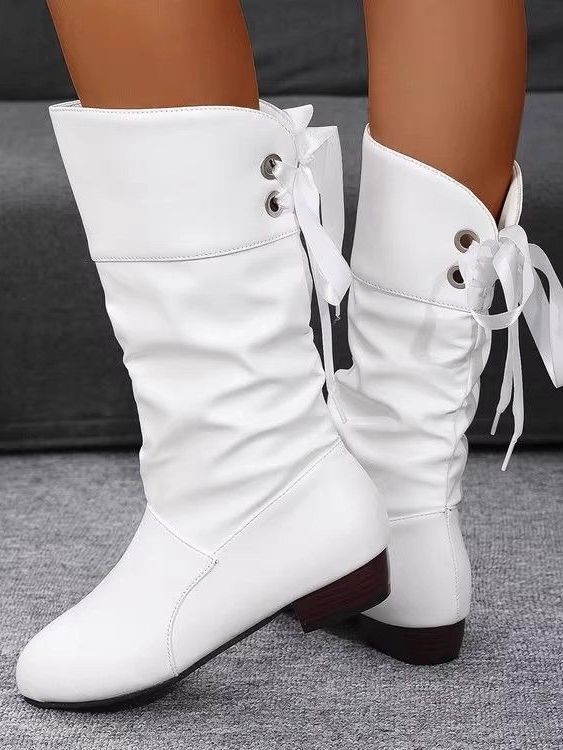 25 New women's shoes versatile fashion women's boots autumn and winter thin velvet casual boots leather medium tube Martin boots medium heel