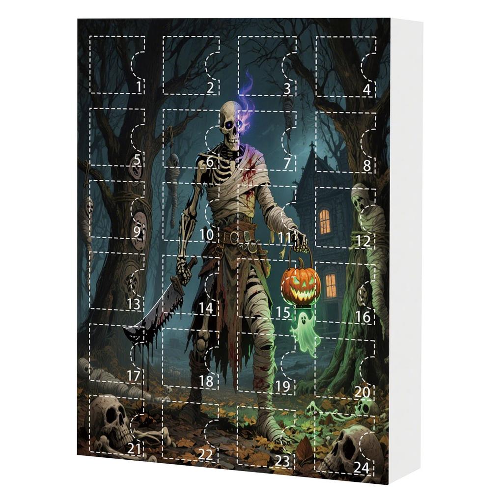 Advent 24-day Countdown Calendar Halloween Countdown 24 Days Acrylic Pendant Series Calendar Blind