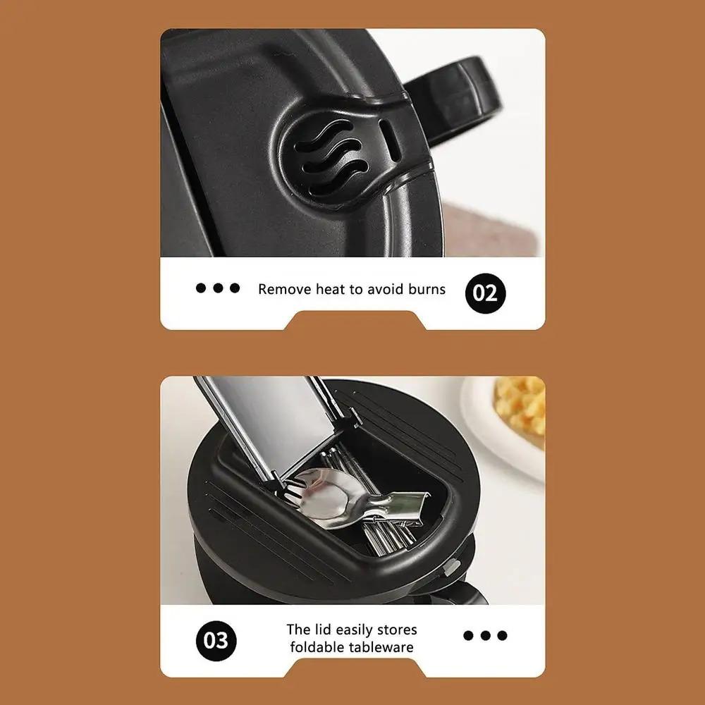 with Chopsticks and Fork Instant Noodle Bowl 1300ml Lunch Box Salad Bowl Ramen Bowl  Student