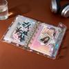 Transparent Iridescent Heart Loose-leaf Planner with Snap Button PVC Cover