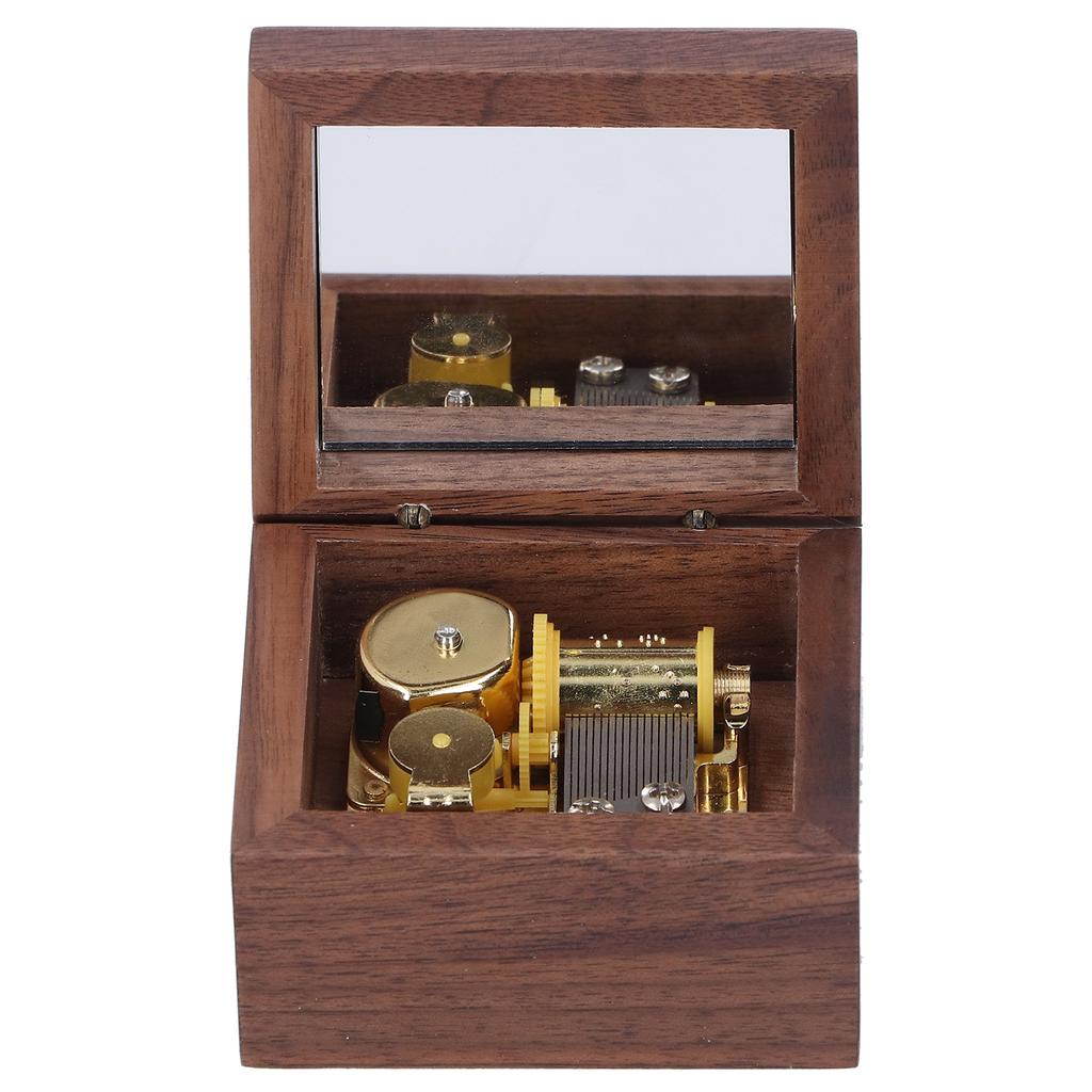 Nussbaumholz Spieluhr Uhrwerk Spieluhr Holzhandwerk Geschenk für Valentinstag Geburtstag