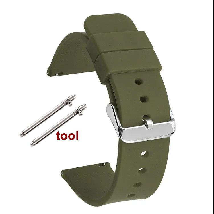 Bracelet Silicone à Libération Rapide 12/14/16mm 18mm 20mm 22mm 24mm Étanche Caoutchouc Bracelet pour Montre Connectée Huawei GT2/GT3