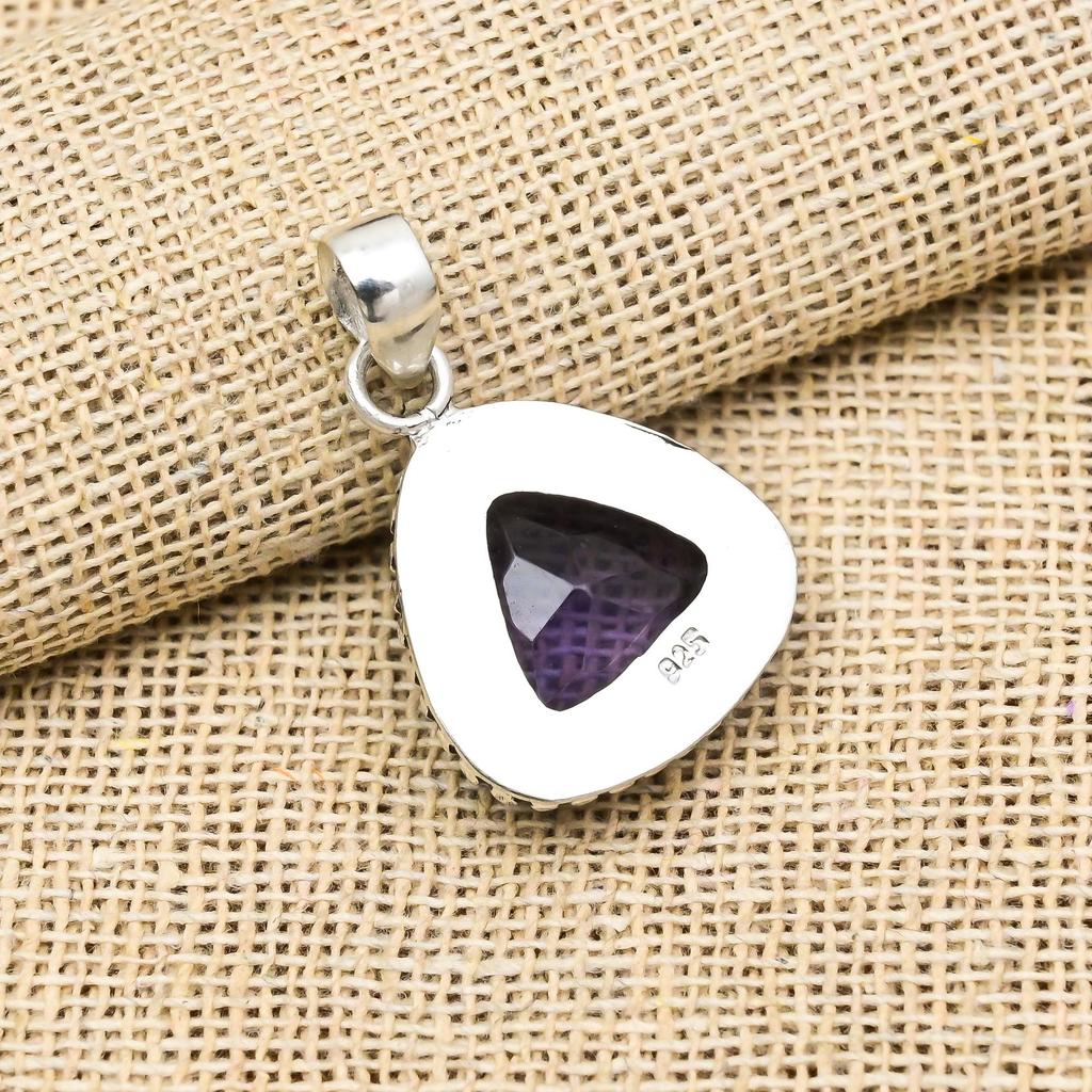 Amethyst Gemstone Handmade 925 Sterling Silver Adorable Pendant For Wedding Gift