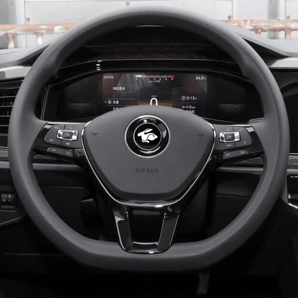 For VW 45mm/50mm Car Aluminum Badge Steering Wheel Logo Trim Sticker For Volkswagen VW R Line GTI Golf 5 7 Tiguan Caddy Passat