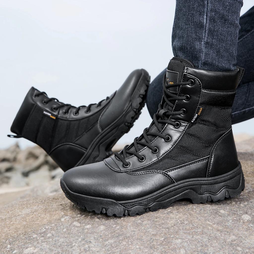 Neue Outdoor-Kampftrainings-Herren-Sneaker High Top Rutschfest Bergsteigen Reisen Freizeit Laufschuhe Für Herren