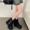 Thick Bottom Women Ankle Boots Designer Belt Buckle Platform Heel Shoes Autumn Winter Modern Short Booties