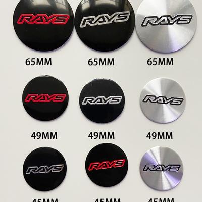 4PCS/lot 45mm 49mm  65mm Car Wheel Center Cap Emblem Sticker For RAYS  Racing Wheel LOGO Hub Cap Sticker