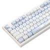 MOA White Round PBT Keycaps - Dye-Sublimation Keycap Set Compatible with 108/99/98/87/82/75/68 Layout Mechanical Keyboard (Keyboard Not Included)
