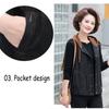 Spring and Autumn Cotton Denim Vest Sleeveless Short Middle-aged and Elderly Women's Jacket