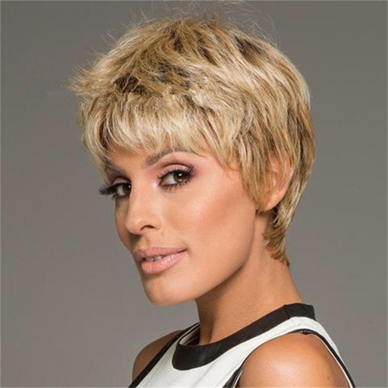 Short Curly Wig For Women Brown Blonde Wigs Women Synthetic Hair Daily Party Cosplay Wig With Bangs Heat Resistant Fiber Wig