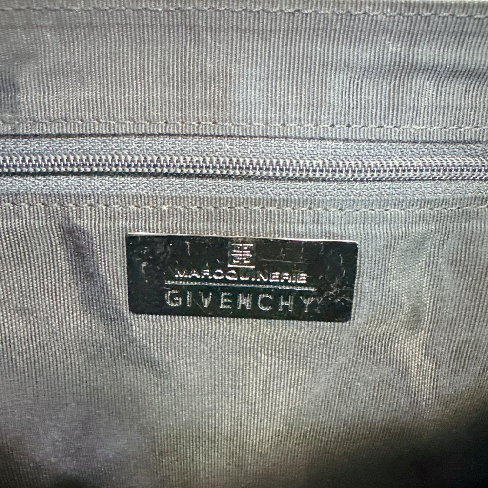 Givenchy Logo Vintage Leather Shoulder Bag Black Leather Used