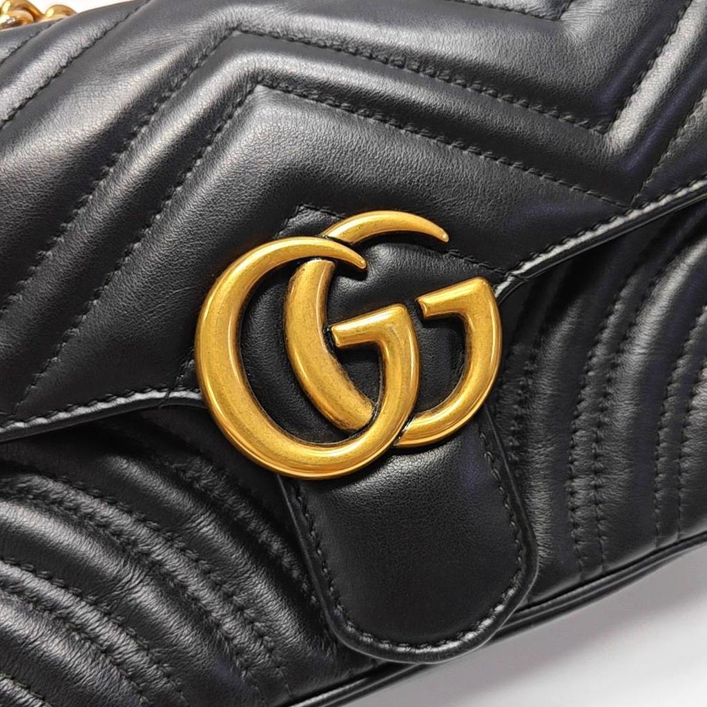 [Pre-Owned] Gucci GG Marmont Matelassé Mini Bag 'Black' - Very Good #1L5KGXE