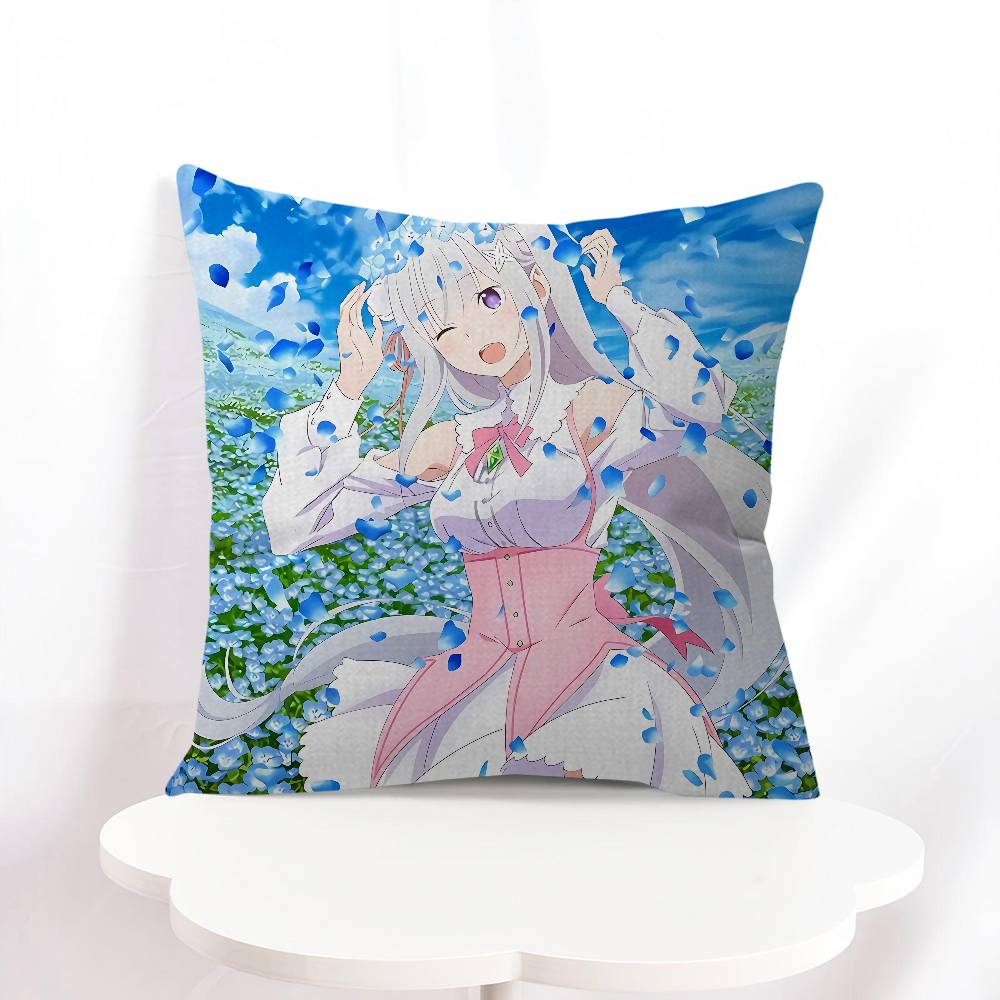 

E-Emilia Anime Pillow Gift Home Office Decoration Bedroom Sofa Car Cushion Cover Case 45x45 16x16Inch