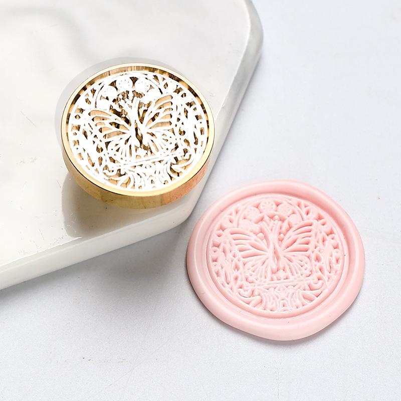 Wax Seal Stamp Retro Sealing Wax Stamp Sky Lotus Rose Pattern Replace Head Flowers Leaf Decorate Gift Sealing Stamp Head HCZ001