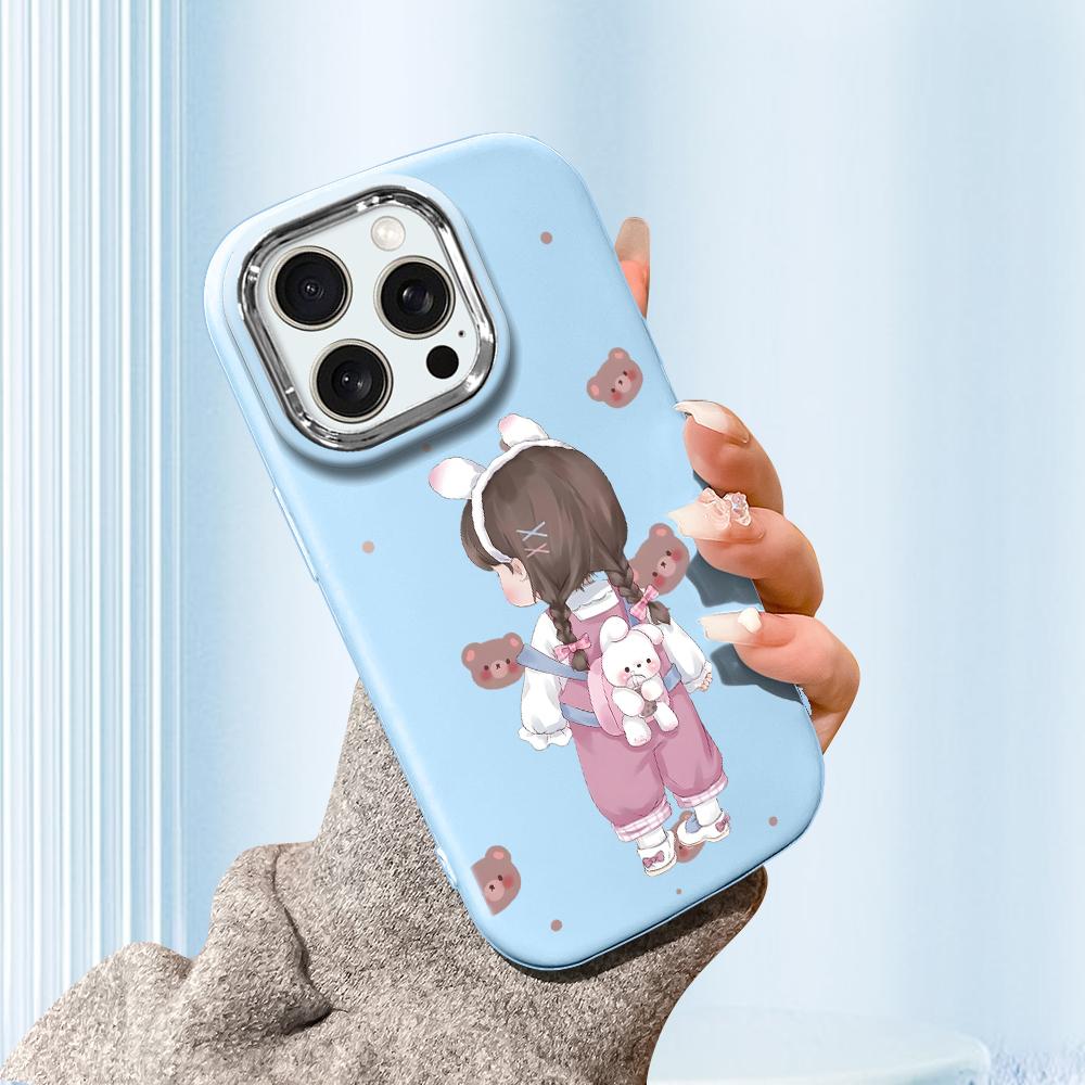 For iPhone 15 14 13 11ProMax 14 15 16 Samsung S25 S24 S23 S22 Redmi 10 13 14C Cartoon Black Cat Silver Edge Soft Liquid Silicone Protective Casing
