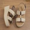 Large Hemp Rope Woven Wedge Sandals for Women