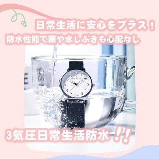 Exam wristwatch silent second hand analog simple cute stylish popular 3 ATM water resistant luminous easy read mens womens students high school middle
