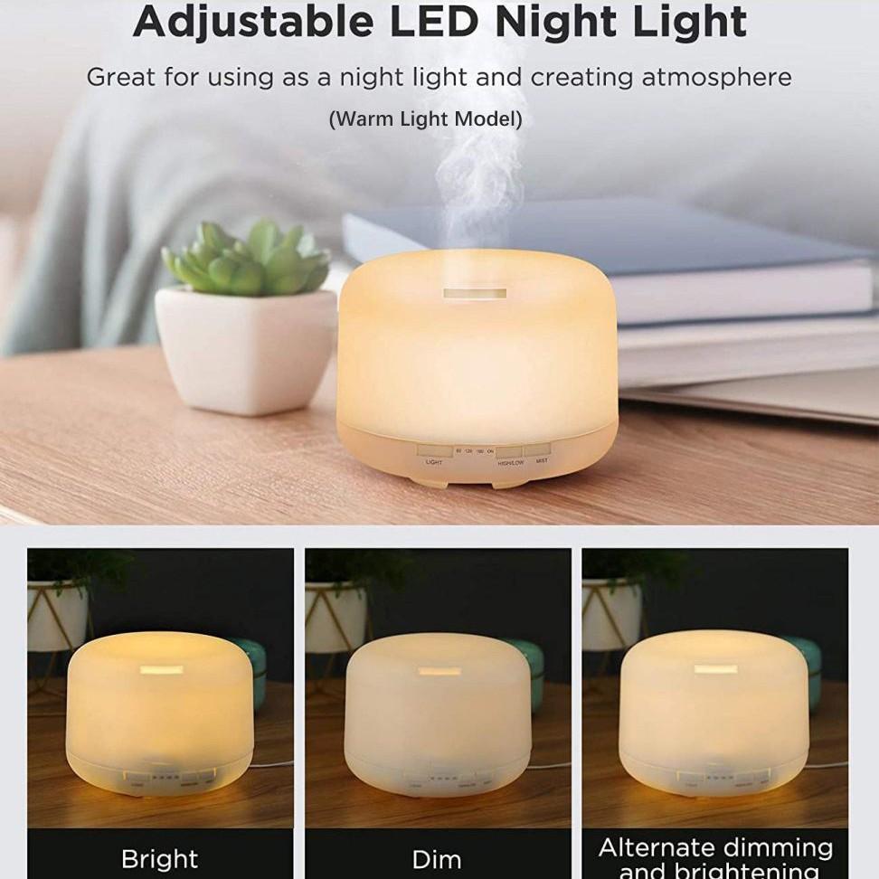 Luxury Custom 500ml Large Capacity Aroma Essential Oil Diffuser Electric Air Humidifier CE Rohs Certification 1-Year