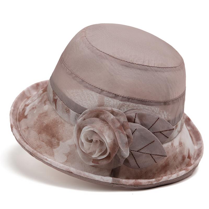 Spring And Summer Mother Sunshade Thin Cool Hat Sunscreen Bucket Hat Breathable Sun Hat Flower Pot Hat