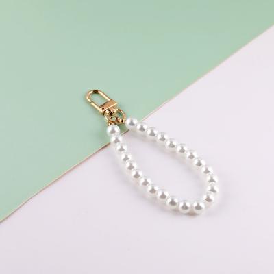 Simulierte Perle Schlüsselanhänger für Aorpods Tasche Anhänger Handgelenk Perlen Schlüsselanhänger für Frauen Handy DIY Zubehör
