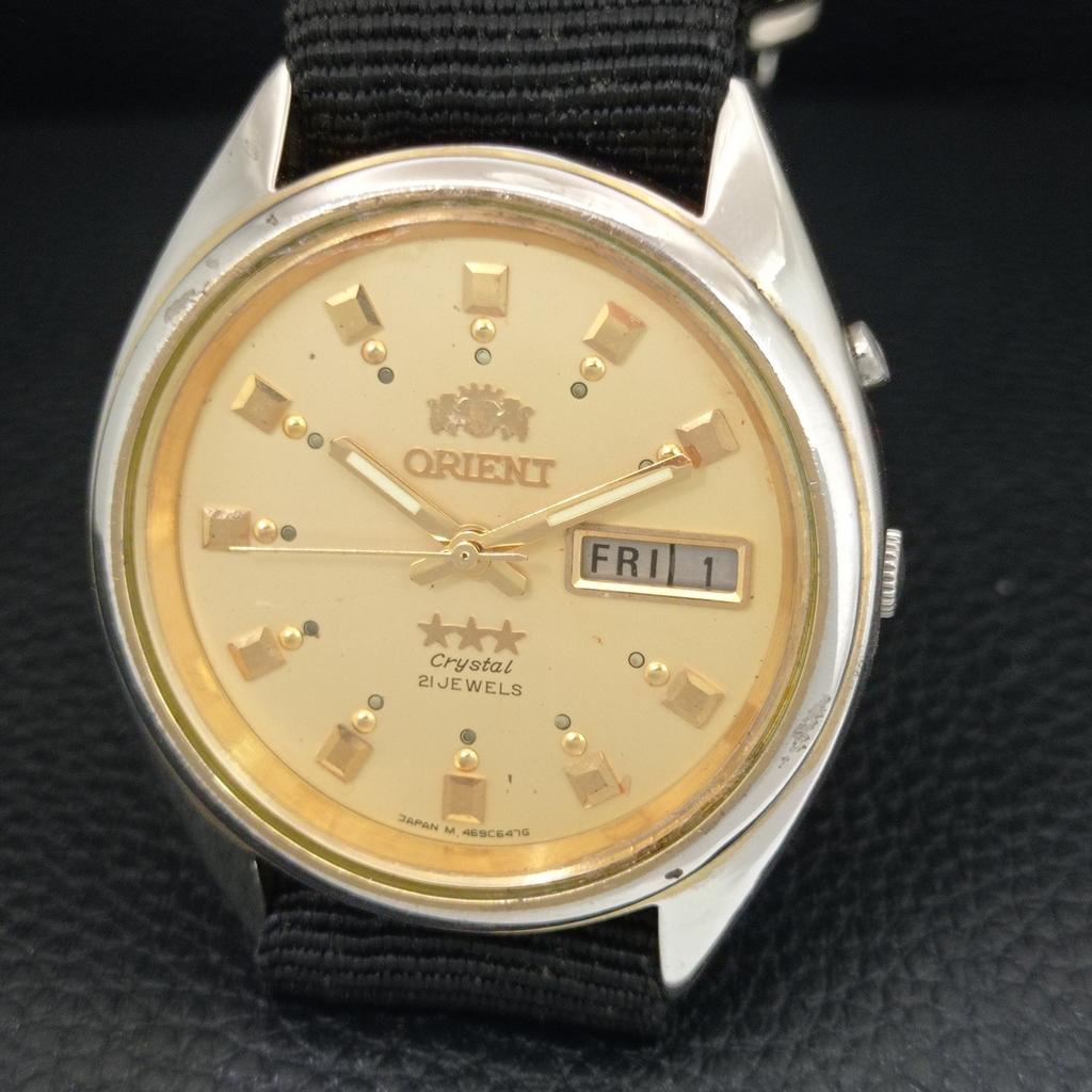 JAPAN VINTAGE ORIENT CRYSTAL AUTOMATIC 46943 MENS ORIGINAL DIAL WATCH A707785-1