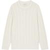 Cable Knit Crew Neck Long Sleeve Sweater Men Sweater Ivory J327405-YBI