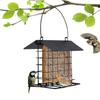 Outdoor Hangable Bird Feeder with Weatherproof Roof Bird Feeding Tray Hanging Bird Suet Feeder Feeding Station for All Breeds