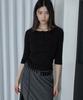 Lense Button Henley Neck Tee Black