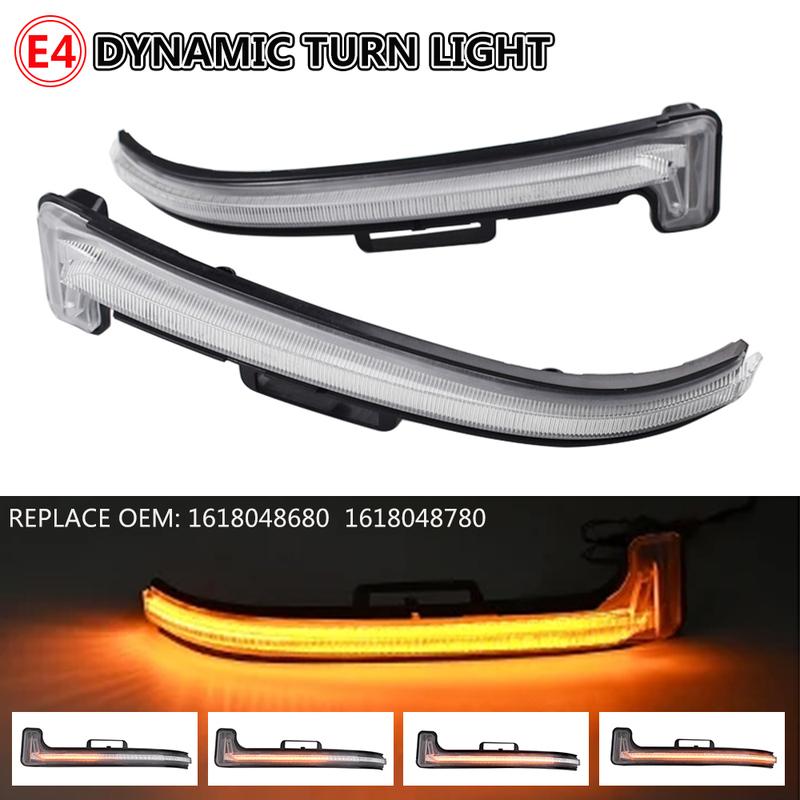 2pcs For Peugeot 3008 5008 2017- Dynamic Turn Signal Light For Citroen C5 Aircross LED Side Mirror Indicator Blinker Lamp